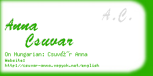 anna csuvar business card